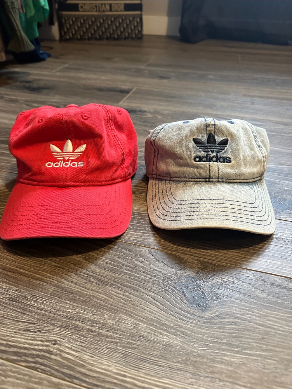Adidas ladies Red & Gray Baseball Caps - Set of 2